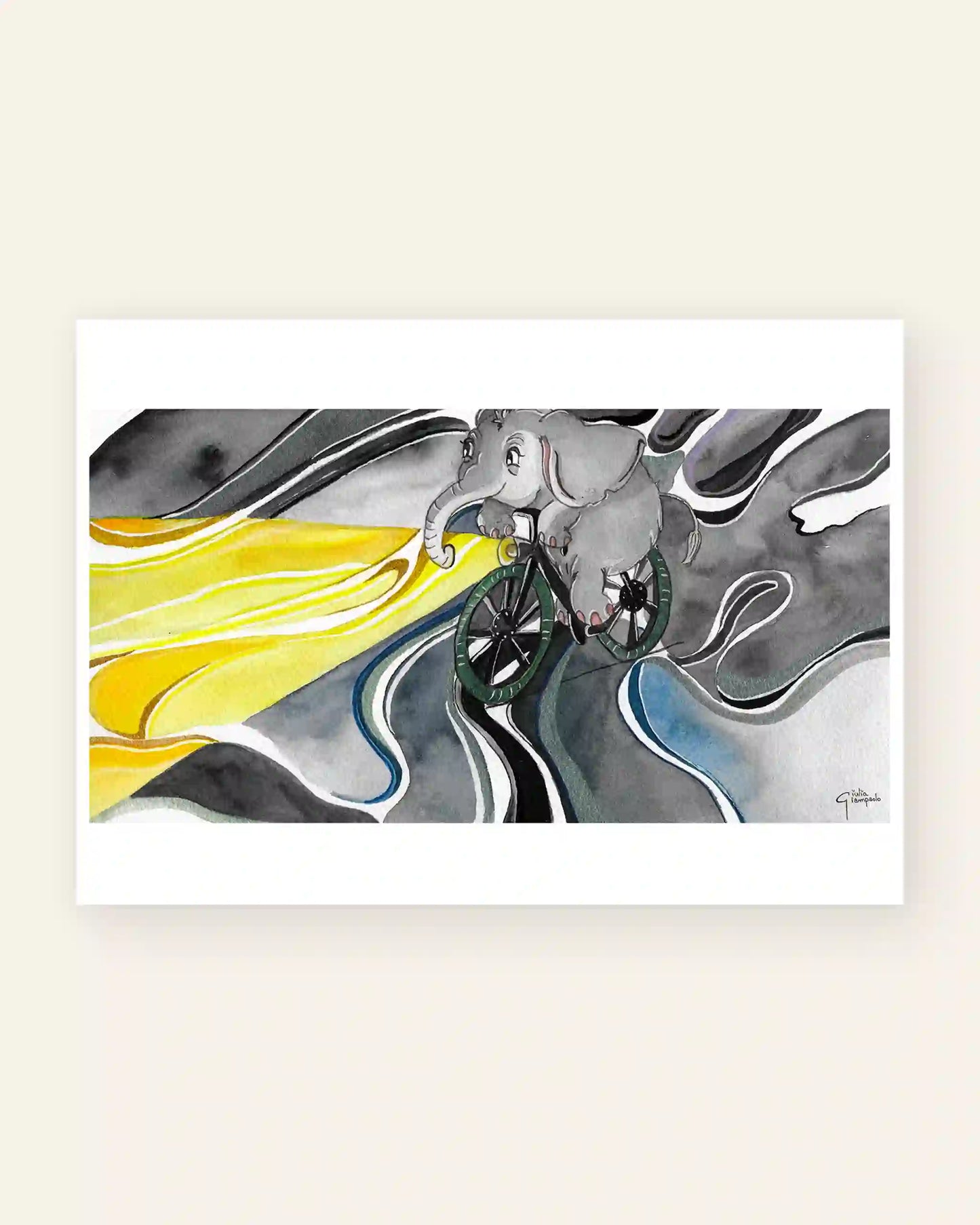 Cycle Light Elephant - Art Print