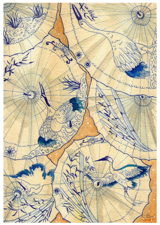 Les Parapluies Japonais - Art Print