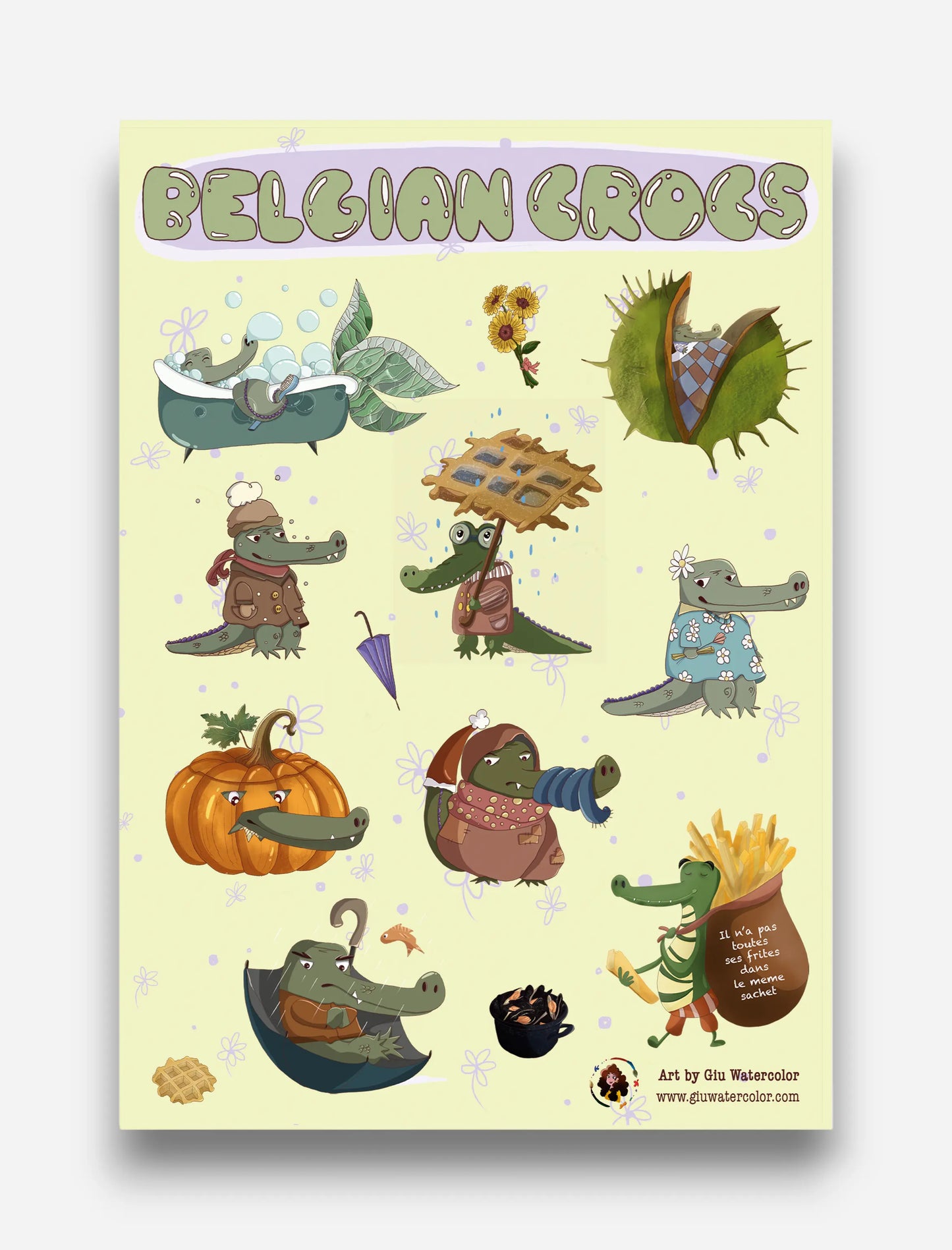 Belgian Croocs Sticker 🐊 | A5 - Vinyl Sheet