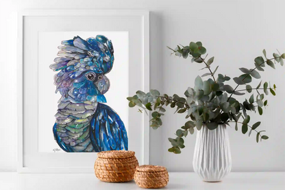 Blue-Black Cockatoo - Art Print