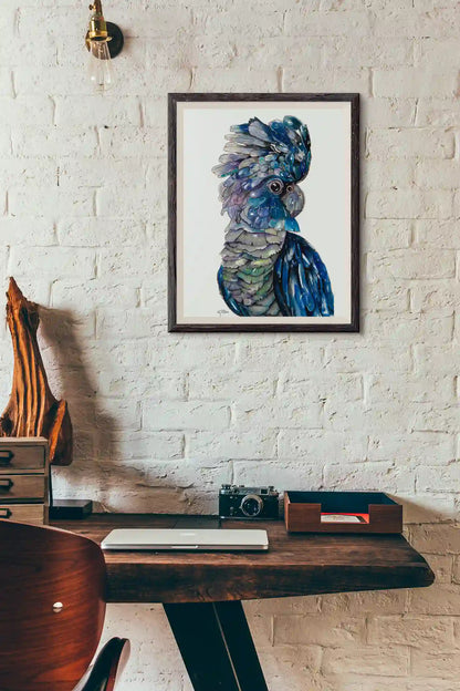 Blue-Black Cockatoo - Art Print