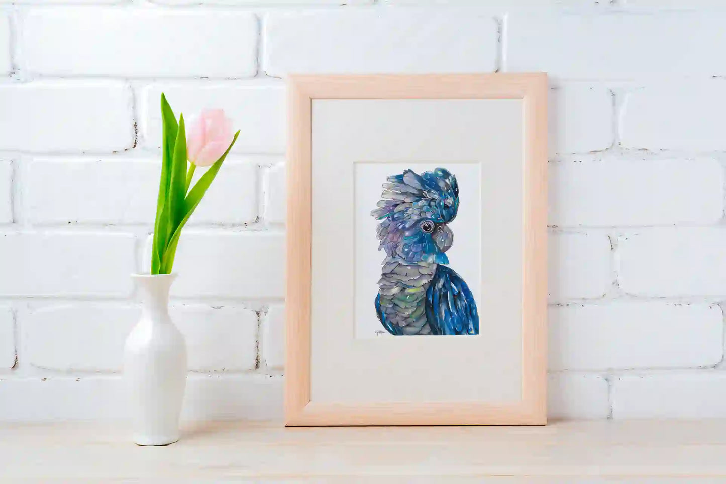 Blue-Black Cockatoo - Art Print