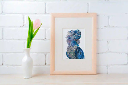 Blue-Black Cockatoo - Art Print