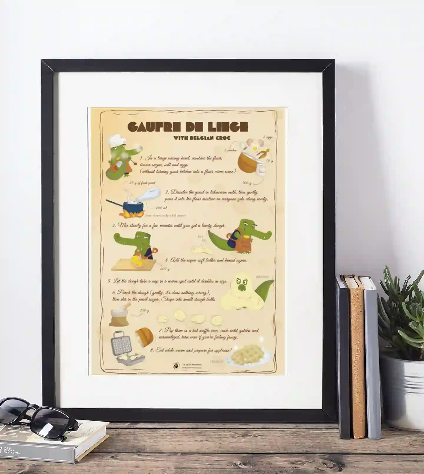 Liège Waffle Recipe (EN) - Art Print