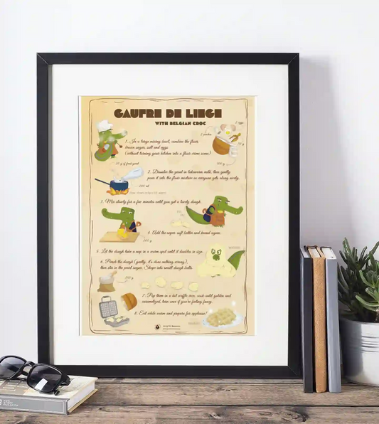Liège Waffle Recipe (EN) - Art Print