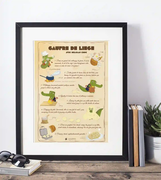 Liège Waffle Recipe (FR) - Art Print