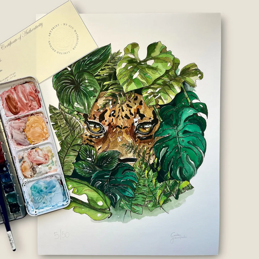 In the Jungle – Limited edition fine art print by Giulia Giampaolo on Arches BFK Rives White 310 g/m² 100% cotton paper, signed and numbered.