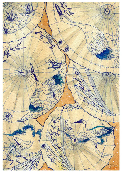 Les Parapluies Japonais - Art Print