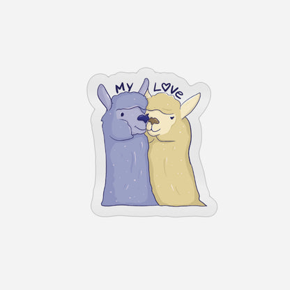 Llamas de amor Sticker 🦙|  5x4 - Transparent