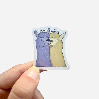 Llamas de amor Sticker 🦙|  5x4 - Transparent