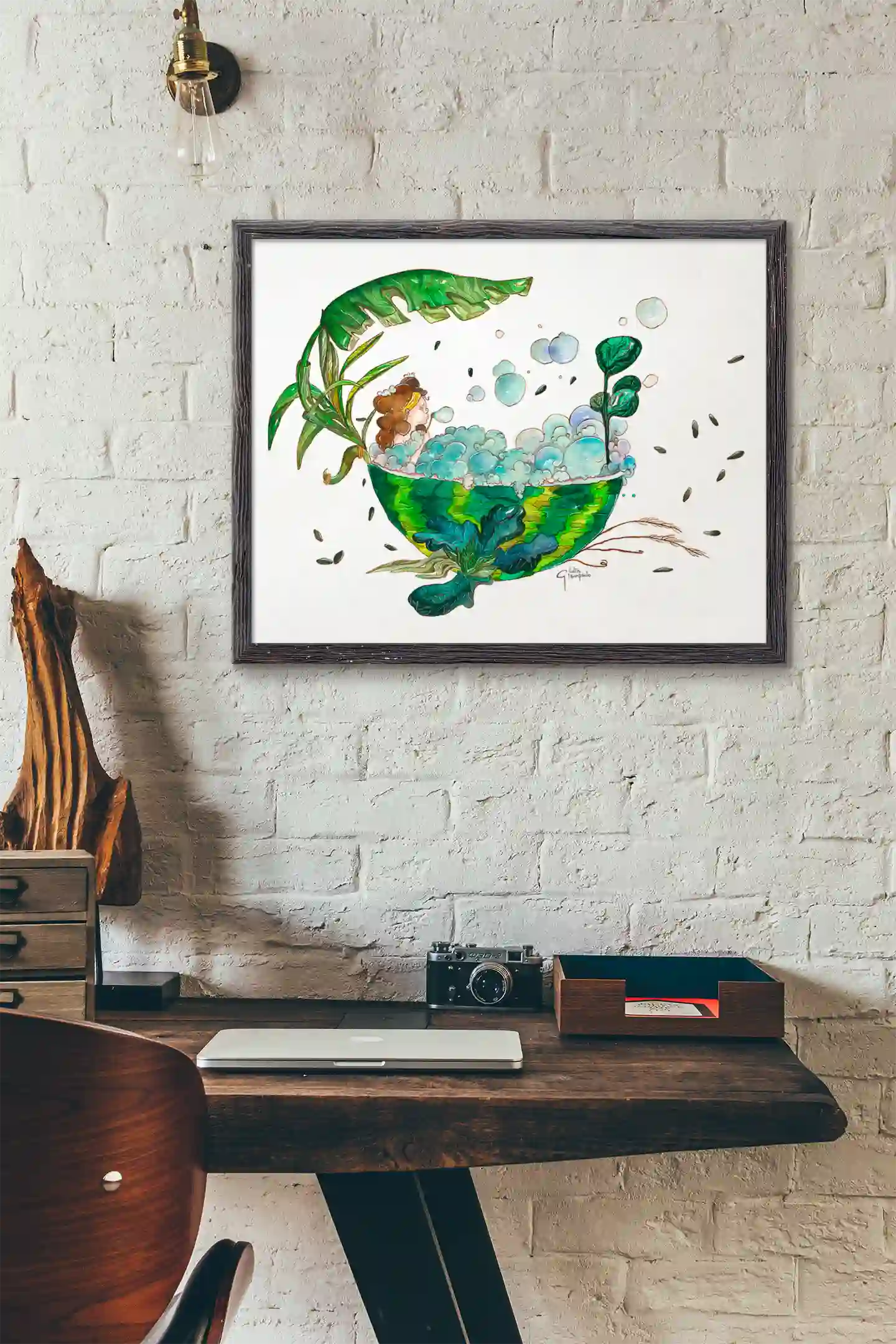 Watermelon bathtub - Art Print