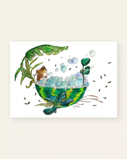 Watermelon bathtub - Art Print
